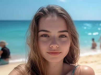 Use AI removal to remove tourists from the beach.