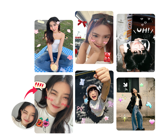 Tons of stickers, including popular character IPs, are waiting for you to use